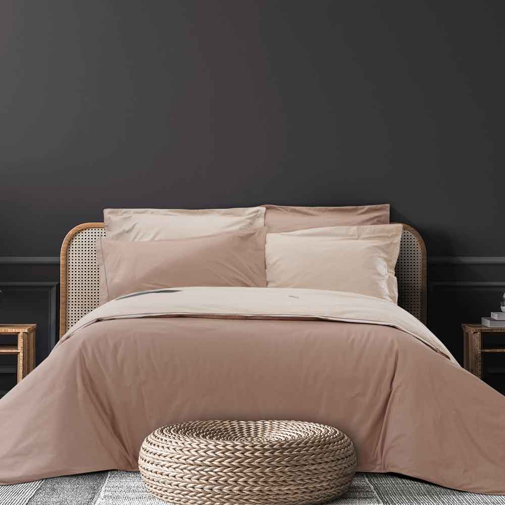 سرویس ملحفه ساتن کیسه ای رنگرزی کرم گردویی