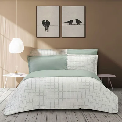 سرویس ملحفه ساتن کیسه ای دورا سبز