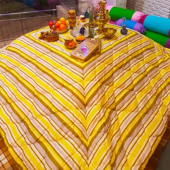 لحاف کرسی طرح نچرال زرد