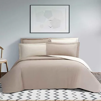 سرویس ملحفه کیسه ای رنگرزی کرم گردویی